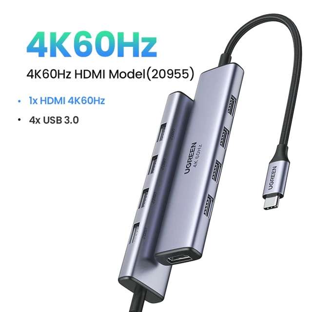 UGREEN-concentrador de red USB tipo C para MacBook Pro Air M2 M1, 4K60Hz, HDMI 2,0, accesorios para PC, HUB USB 3,0
