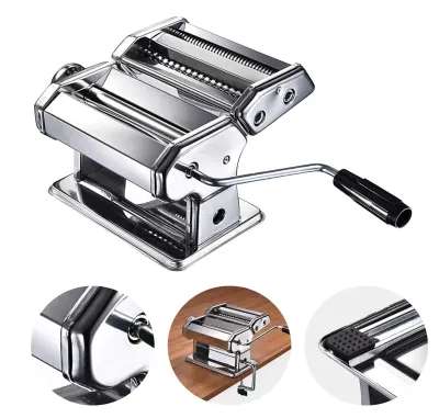 Máquina Manual de acero inoxidable para hacer Pasta 15.5 cm H x 20 cm W x 20 cm