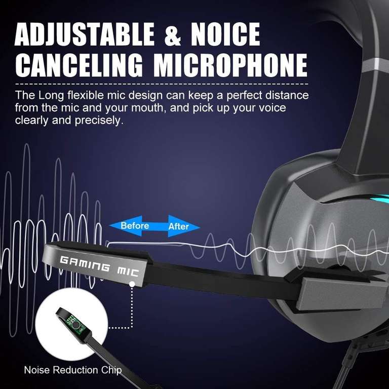 Auriculares Gaming con sonido envolvente y cancelación de ruido