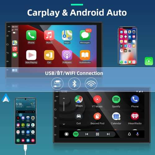 Radio Android 1/16GB , 2DIN Hodozzy con CarPlay 7"