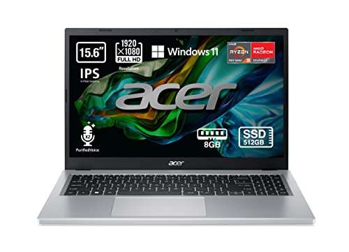 Acer Aspire 3 - 15.6” Full HD IPS, AMD Ryzen 5 7520U, 8GB RAM, 512GB SSD, Windows 11