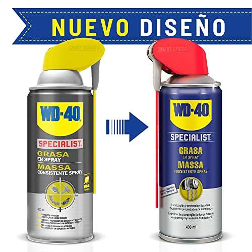 Grasa En Spray de WD-40 Specialist, Fórmula anti goteo de larga duración grasa para lubricar mecanismos con propiedades de adhesión, 400 ml