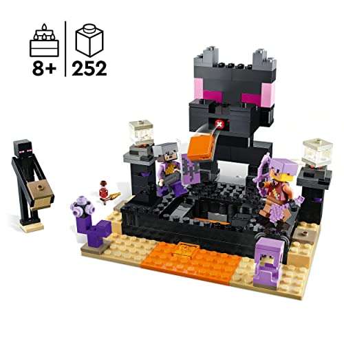 LEGO 21242 Minecraft El Combate en el End, Juego de Batalla, Mini Figura de Guerrero y Arquero del Dragón (otros en descripción)
