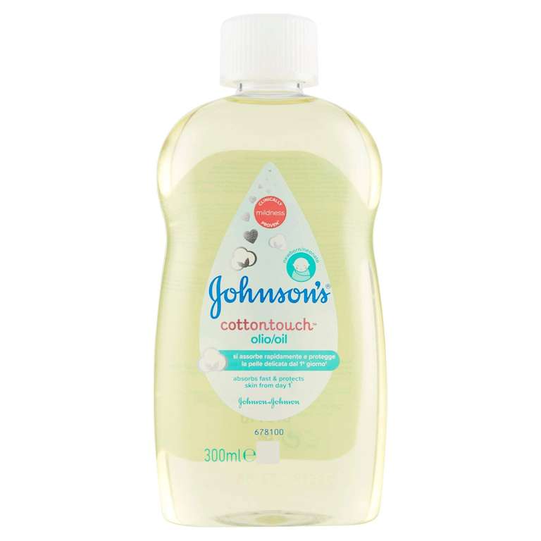 Aceite para niños y recién nacidos JOHNSON'S Baby Cottontouch con auténtico algodón, absorción rápida, 300 ml.