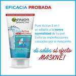 3 x Garnier Skin Active Pure Active 3 en 1 Limpiador, Exfoliante y Mascarilla - 150 ml [Unidad 2'77€]