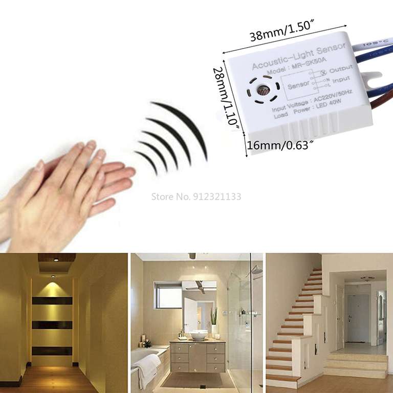 Sensor de luz inteligente para el hogar, Detector de sonido y voz, encendido y apagado automático, Control inteligente para pasillo,etc.
