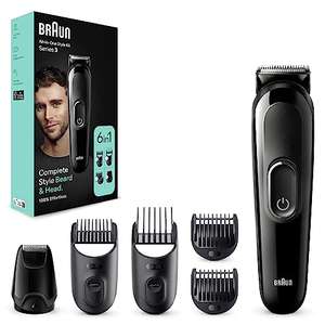 Braun All-In-One MGK3410 - Juego de peluquería para barba, 6 en 1, recortadora para hombre, peine, 50 minutos de funcionamiento inalámbrico
