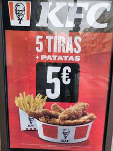 5 tiras + patatas por 5€ en KFC (Murcia y Zaragoza)
