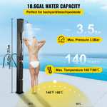 Set de ducha solar de PVC para piscinas con unas medidas de 217x20x19cm