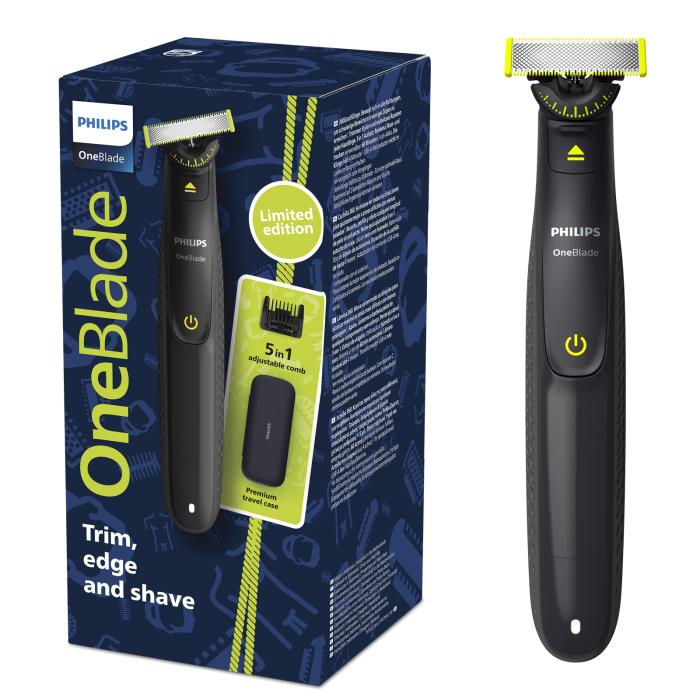 Philips OneBlade 360 Black Edition Travel + Cuchilla Maquinilla de Afeitar