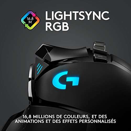 Logitech G502 LIGHTSPEED Ratón Gaming Inalámbrico, Captor HERO 25K, 25,600 DPI, RGB, Peso Reducido, 11 Botones Programables, Batería Larga