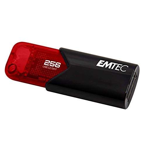 Emtec ECMMD256GB113 - Memoria USB 3.0 (3.2) Click Easy B110, Memoria Flash de 256 GB, Almacenamiento Externo, Lectura de 20 MB/S
