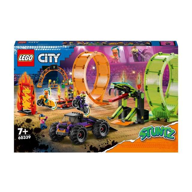 Set de Construcción LEGO City Stuntz: Pista Acrobática con Doble Rizo y Moto de Juguete