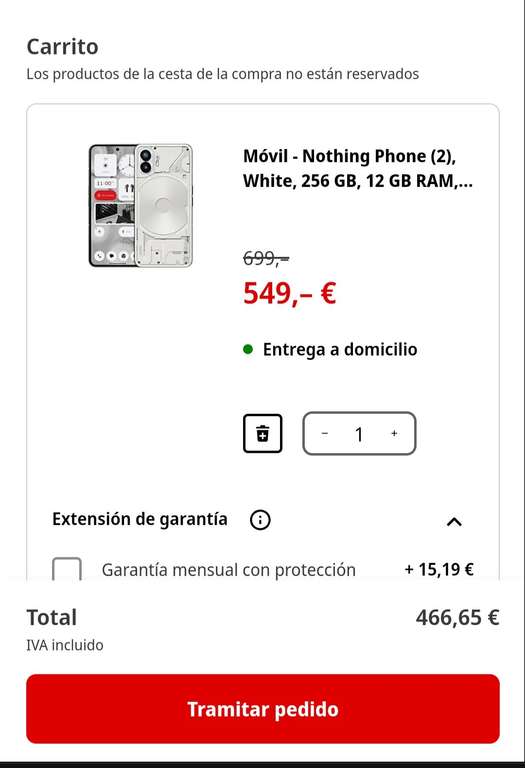 Nothing Phone 2 White 256GB 12GB Ram