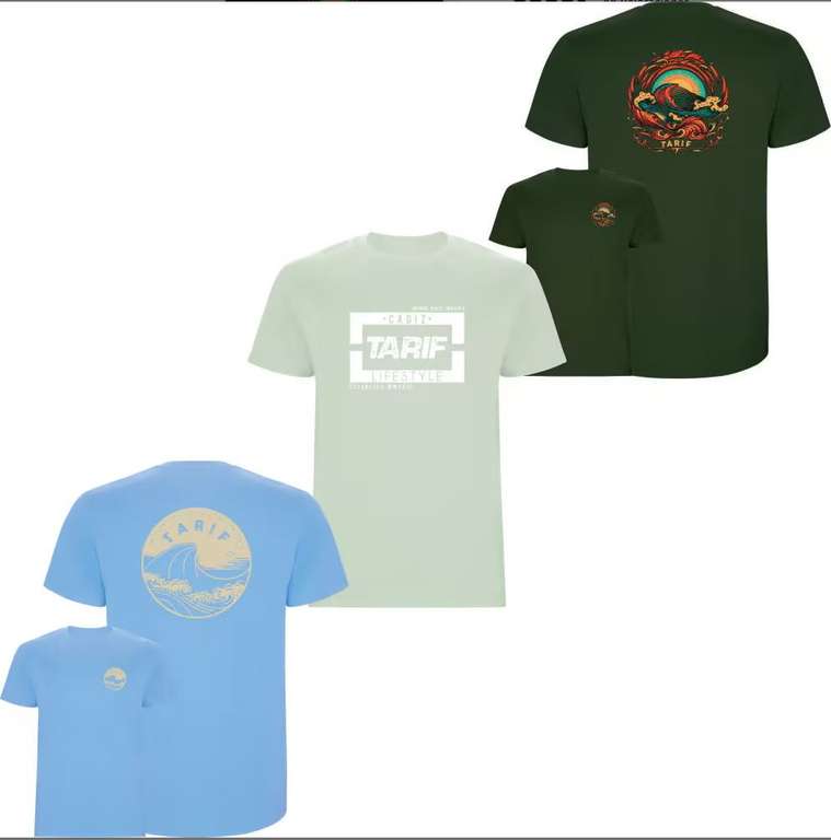 Pack 3 Camisetas Tarif Surf para Hombre Multicolor (precio sin cupones). Envio gratis desde APP