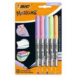 BIC Intensity - Marcadores Permanentes de Punta Fina - Colores Pastel Surtidos, Blíster de 5 Rotuladores
