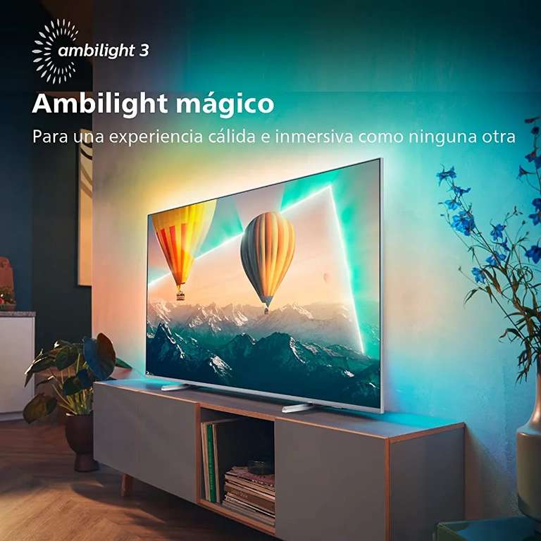 TV LED Ambilight 109,22 cm (43") Philips 43PUS8057/12, 4K UHD, Smart TV / 55" por 499€.