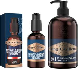 King C. Gillette Gel para Barba y Rostro con Agua de Coco, Aceite de Argán y Aceite de Aguacate + Espesante De Barba