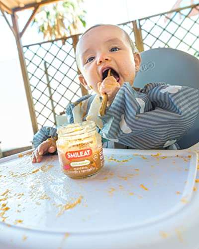 Smileat - Tarrito Ecológico CA-CHI-TOS de Estrellitas con Tomate, Ingredientes Naturales, Para Bebés a Partir de los 10 Meses - 230g