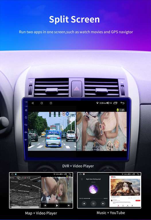 Radio Android para el coche EKIY T7 QLED DSP Android Auto Radio GPS Navigation Car Multimedia Player Head Unit