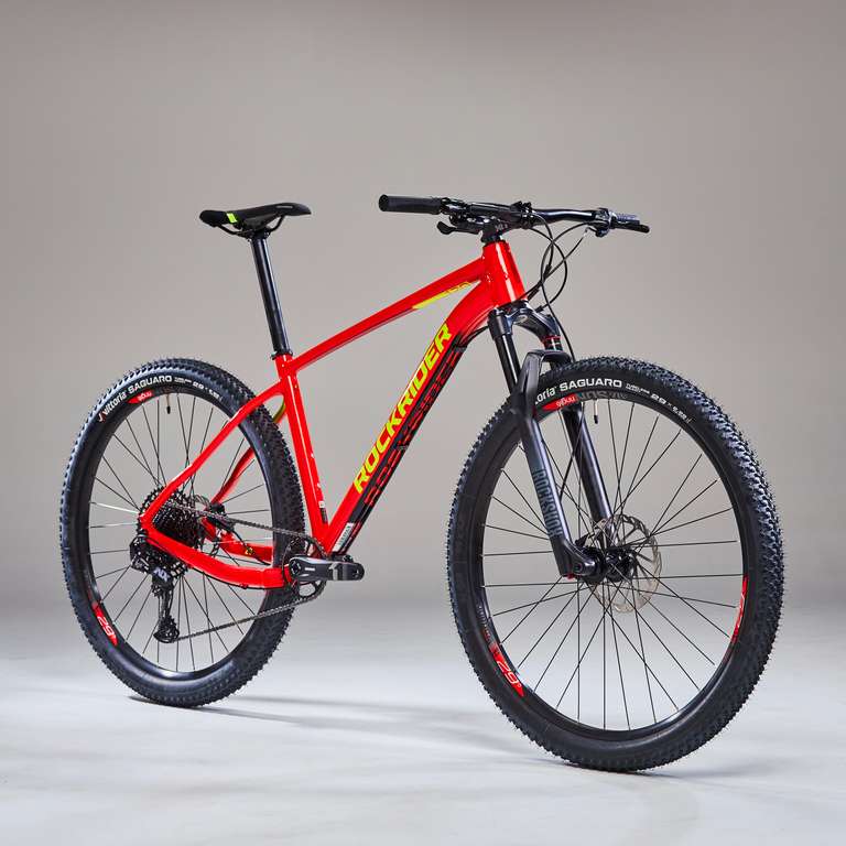Bicicleta de montaña 29'' Rockrider XC120 rojo aluminio SRAM NX Eagle de 12V, horquilla Rockshok Recon Gold...