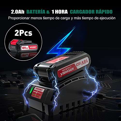 Taladro Atornillador Batería 18V, HYCHIKA 60Nm