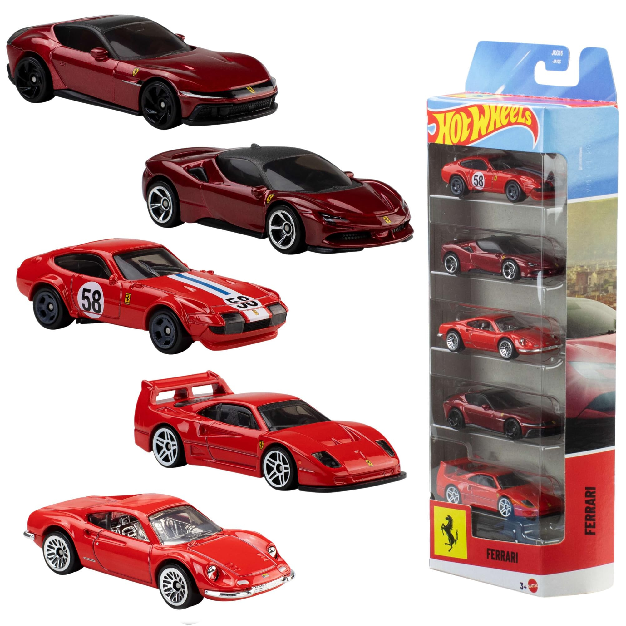 Hotwheels Pack 5 Ferrari