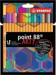 Rotulador punta fina STABILO point 88 - Estuche ARTY con 18 colores