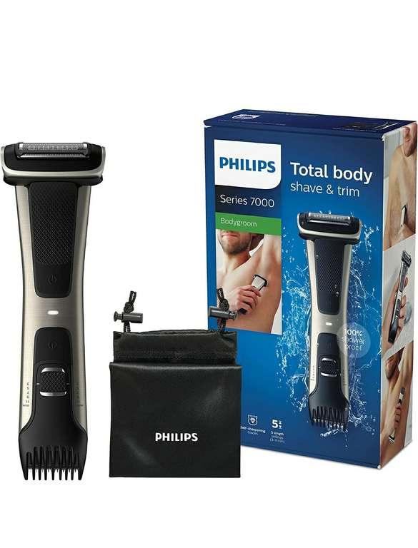 Philips Serie 7000 BG7025/15 - Afeitadora corporal con cabezal de recorte y de afeitado
