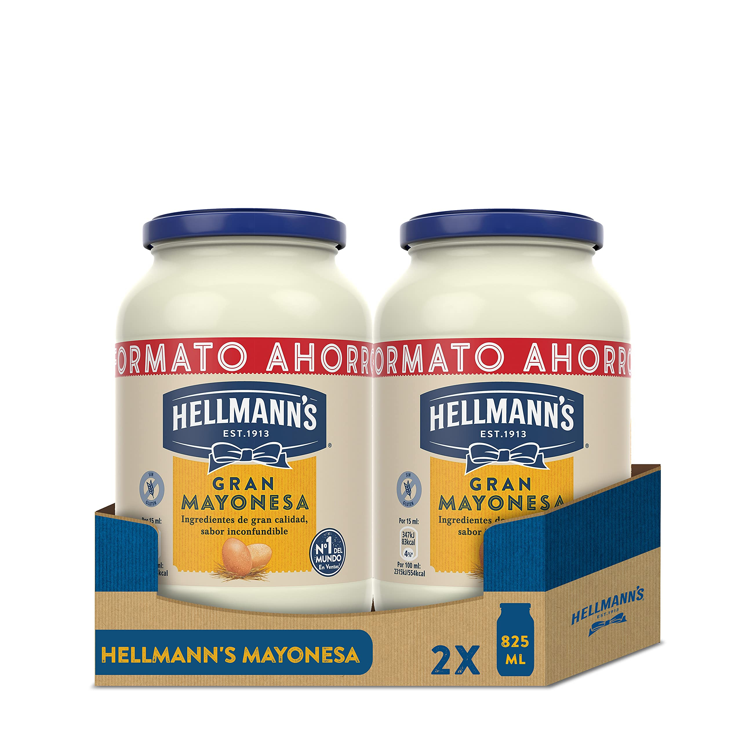 Hellmann's Gran Mayonesa Tarro 825ml - Pack de 2 (2'76€ con más suscripciones activas)