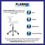 Flash Furniture Silla de escritorio giratoria con asiento mecánico, color Blanco y Cromado adecuados