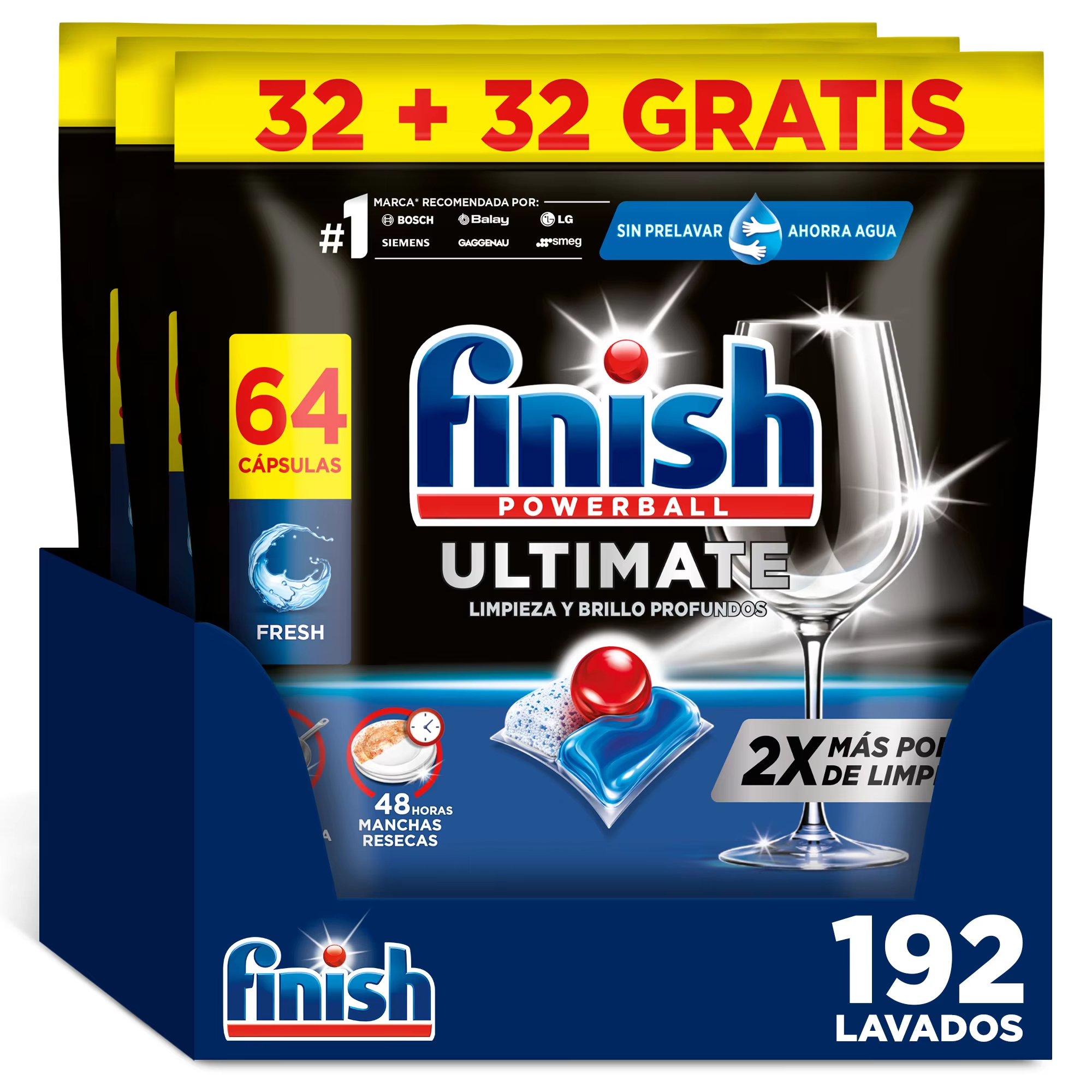 Finish Powerball Ultimate 192 Pastillas para Lavavajillas (0,12€/lavado) (Desde España)