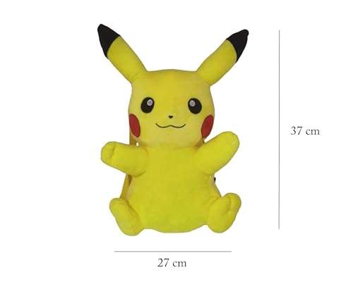 Mochila de peluche, Pikachu, Tamaño 35 cm, Mochila