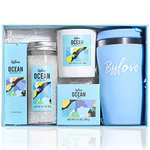 Set Ocean 6 Piezas (Vaso Aislante, Vela Perfumada, Sales de Baño, Aceite Masaje, Jabón y Malla)