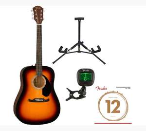 Fender FA-125 Dreadnought WN Sunburst Pack Guitarra Acústica ( Guitarra + Soporte + afinador + Cuerdas Extra )