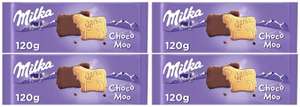4x Milka Choco Moo Galletas en Forma de Vaca Recubiertas con Chocolate con Leche de los Alpes 120g. 0'90€/ud