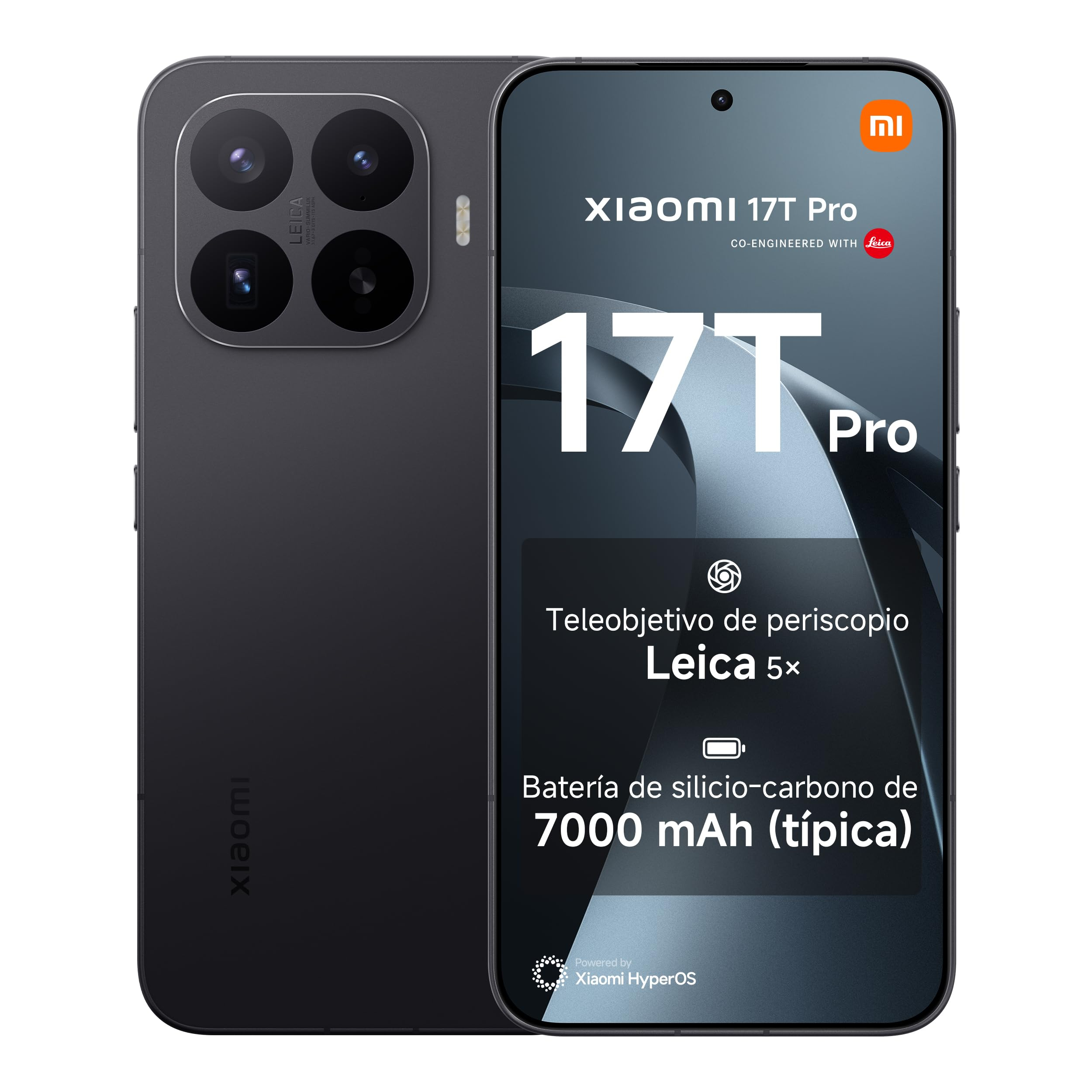 XIAOMI 17T Pro,12+512GB, 6,83" 144 Hz, 7000 mAh batería de silicio-carbono, Leica 5x Teleobjetivo, 100W HyperCharge,Garantía extendida 1 año