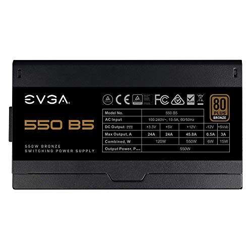 EVGA 550 B5, 80 Plus BRONZE 550W, Fuente de Alimentación Totalmente Modular, EVGA ECO Mode