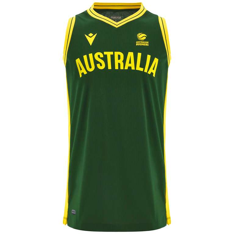 Australia Balón de baloncesto macron Hombre Camiseta de primera equipación . Tallas S a 5XL