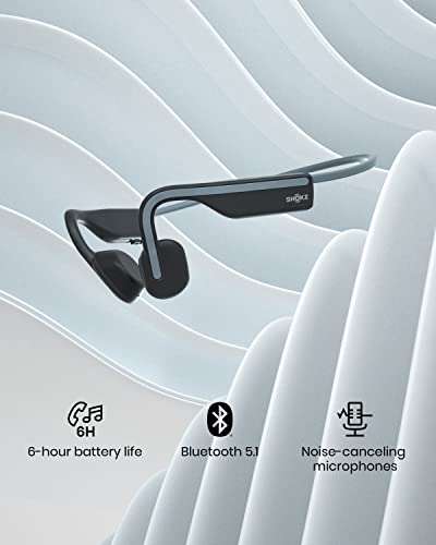 Shokz OpenMove, Auriculares Conducción Ósea, Bluetooth 5.1, Carga USB-C, Micrófono, Diseño Open-Ear