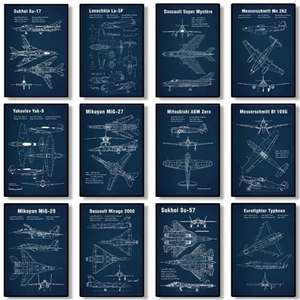 Poster de las blueprints de aviones