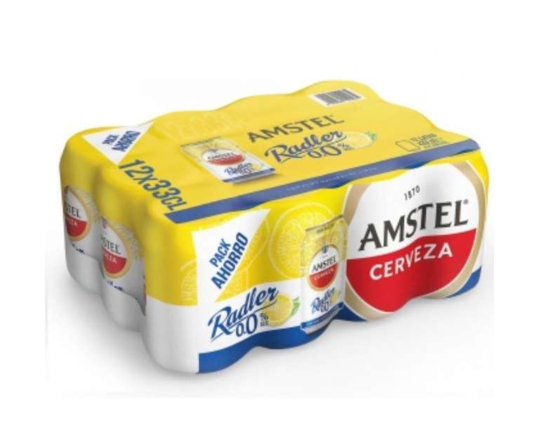 36 latas Cerveza Amstel 0,0 sin alcohol Radler con limón (3 packs de 12 latas de 33 cl) [6'28€/pack - 0'52€/lata]