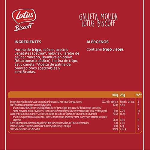 Lotus Biscoff | Galletas Molidas | Galletas Originales Caramelizadas 750g