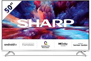 Sharp Quantum Dot 50EP6EA TV Android 11 50", 4K Ultra HD, Bluetooth, Dolby Vision y Atmos, Google Assistant, Altavoces Harman/kardon