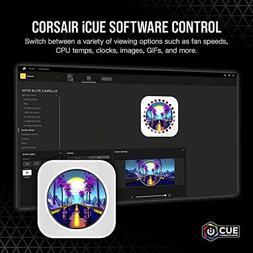 Corsair iCUE Elite Kit de Actualización del Refrigerador de CPU con Pantalla LCD (Pantalla LCD IPS Personalizada, Profundidad de Color de 24