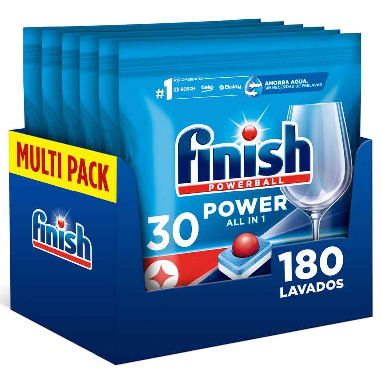 Finish All in 1 Max Pastillas para lavavajillas Regular 180 pastillas Edición 6 bolsas de 30 pastillas