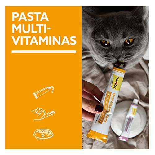 GimCat Multi-Vitamin, pasta multivitaminas - Saludable snack para gatos que activa las defensas y fortalece el sistema inmunológico 200 gr