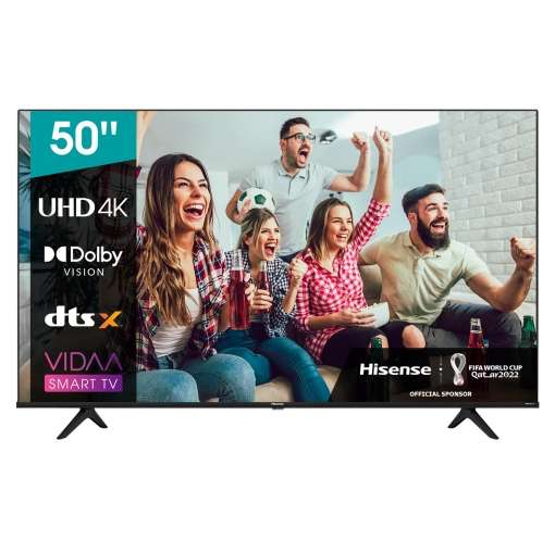 TV LED 127 cm (50") Hisense 50A6BG, 4K UHD, Smart TV + cupón IVA 53€ // en 55" por 379€ + cupón IVA 68€ / en 65" por 499€ + cupón IVA