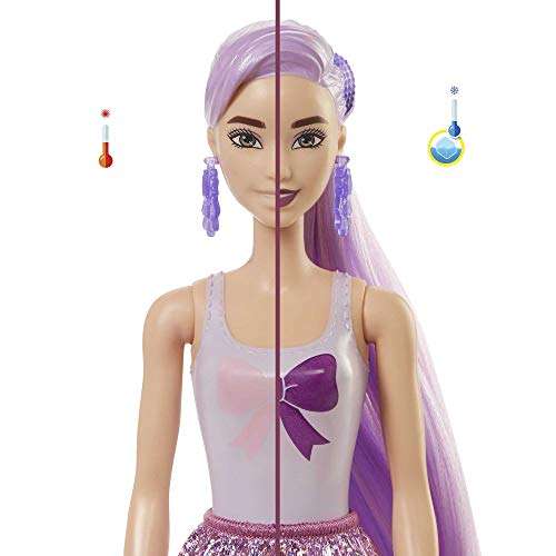 Barbie Color Reveal, muñeca sorpresa color metálico y brillo con accesorios (Mattel GTR93)