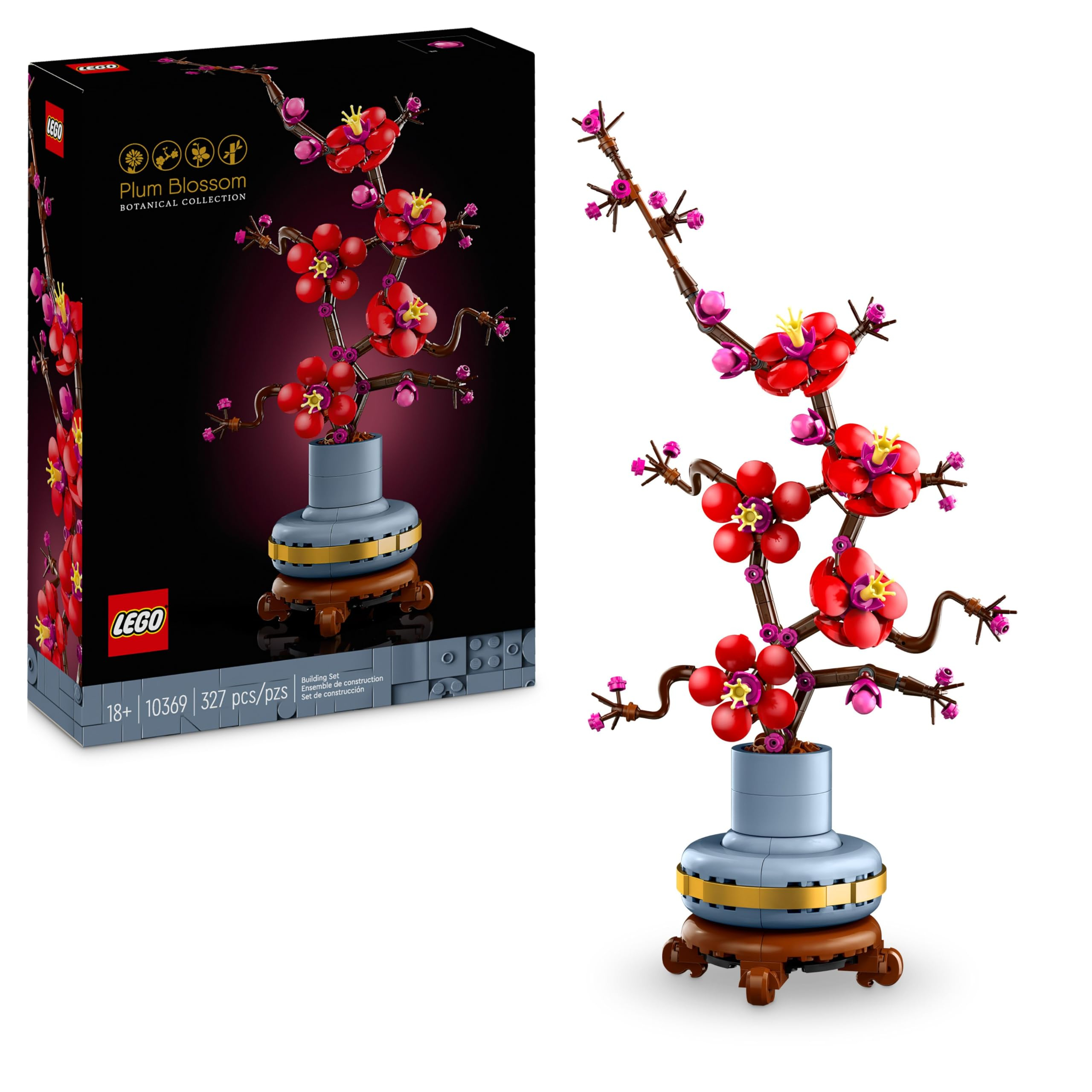 LEGO Botanicals Decoración Floral para Adultos | Flor de Ciruelo y Crisantemo